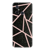Xiaomi Redmi 12C Kılıf Resimli Desenli Baskılı Silikon Pembe Şeritli Mermer 1312