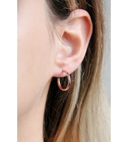 925 Ayar Gümüş Rose 13 mm Halka Küpe - K094401