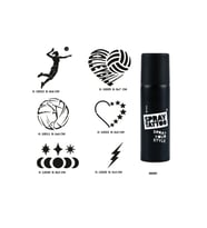Voleybol Aşkı Spray Tattoo Geçici Dövme Seti Dark Sprey Dövme Kiti