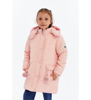 Kapüşonlu Kışlık Ponpon Detaylı Kız Çocuk Kaban 51354 (Pembe)