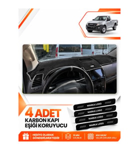 ISUZU D-MAX (2012-2019) Uyumlu Ön Torpido Koruma Kılıfı Halısı - Siyah Gri