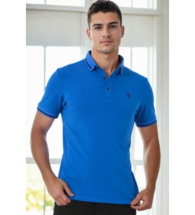 T9586 DEWBERRY ERKEK POLO YAKA T-SHIRT-SAKS
