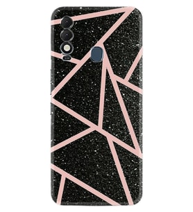 Tecno Spark 8T Kılıf Resimli Desenli Baskılı Silikon Pembe Şeritli Mermer 1312