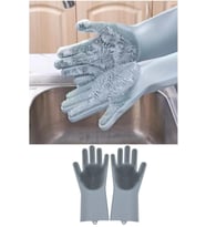 Magic Gloves Temizlik Eldiveni Mutfak Banyo Temizleme Sihirli Silikon Bulaşık Eldiveni Tırtıklı