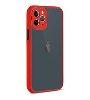 Apple iPhone 11 Pro Max Montreal Arkası Şeffaf Sert Silikon Kılıf (Kırmızı)