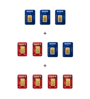 Nadir Gold 24 Ayar 18,5 Gram Külçe Altın (5 Adet 2,5 Gram Külçe Altın + 6 Adet 1 Gram Külçe Altın )