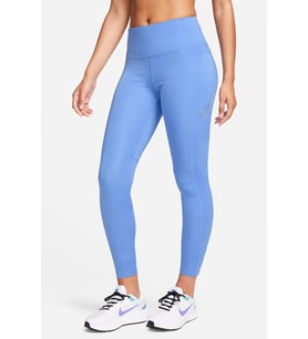 Nike Dri Fit Fast Mid Rise 7/8 Tight Hbr Kadın Toparlayıcı 3 Cebli Koşu Antrenman Taytı Mavi