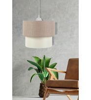 İki Katlı Avize Pasta Çap 30 cm Bej Krem Sarkıt Kumaş PAV61