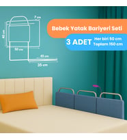 Miralay Yeni Nesil Yatak Bariyeri 50 x 40 cm Mavi ( 3 Adet)