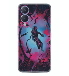 Vivo Y17s Kılıf Silikon Desen Özel Seri Astronot Attack 1702