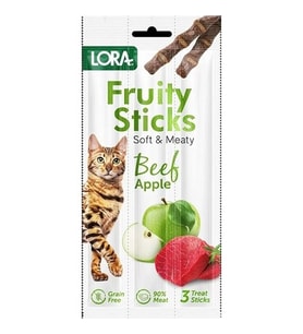 Lora Sığır Etli Elmalı Kedi Stick Ödül 3x5gr (Kahverengi)