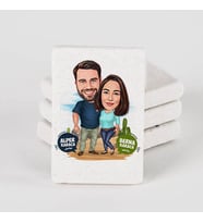 Kişiye Özel Kanyondaki Çiftler Karikatürlü Taş Buzdolabı Magneti