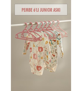 6?lı Bebek Askısı & Bebek Gardırop Askısı Pembe Set
