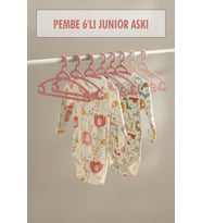 6?lı Bebek Askısı & Bebek Gardırop Askısı Pembe Set