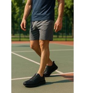 Growish GR0302 Hakiki Yumuşak Siyah Renk Yüksek Tırtıklı Eva Taban Erkek Sneaker Spor Ayakkabı (Siyah)