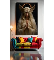 DUA EDEN  MELEK V1 Ev Duvar Salon Güzellik Salonu Ofis Dükkan Dekarasyon Kanvas Tablo (Çok Renkli)