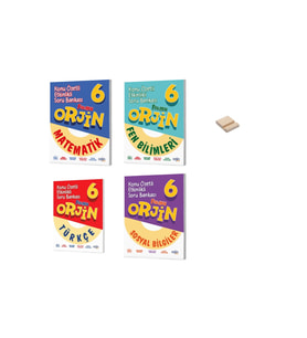 6. Sınıf Orjin Matematik Fen Bilimleri Türkçe ve Sosyal Bilgiler Konu Özetli Soru Bankası 4lü Set