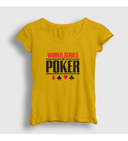 Presmono Kadın Sarı Wsop World Series Of Poker T-Shirt 363642tt (Sarı)