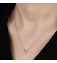 Swarovski Taşlı Gümüş Kalp Bayan Kolye