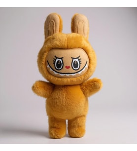 Mini Tavşan Kostümlü Labubu Peluş Oyuncak (Sarı)