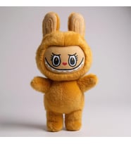 Mini Tavşan Kostümlü Labubu Peluş Oyuncak (Sarı)