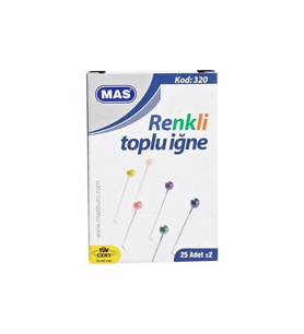 Mas Toplu İğne Renkli Başlı 32 MM 320