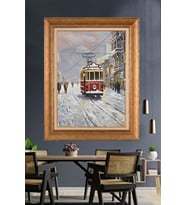 Altın Varaklı  Çerçeveli Paspartulu Tablo ndd1227 (Gold)