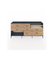 Hyperion Konsol 2 Raflı 7 Çekmeceli  220x44x99 Antrasit-Aytaşı/Çam