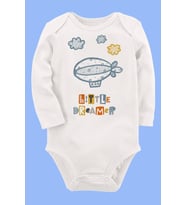 Organik Baskılı Pamuklu Unisex Bebek Body UZUNE165