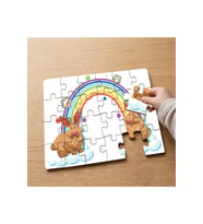 Sevimli Tavşanlar - Rainbow Tasarımlı 24 Parça Ahşap Çocuk Puzzle MPK1160