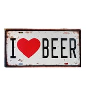 I LOVE BEER METAL PLAKA (Karışık)