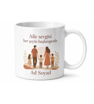 Kişiye Özel Aile Temalı Baskılı Kupa Bardak Anlamlı Hediye Aile Sevgisi