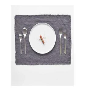 Püsküllü Koyu Gri Amerikan Servis 2'li Set 35x45cm