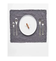 Püsküllü Koyu Gri Amerikan Servis 2'li Set 35x45cm