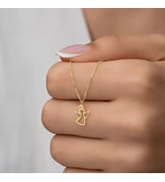 Kişiye Özel 925 Ayar Gümüş Minimal Melek Figürü Kolye (Gold)