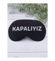 Kapalıyız Uyku Bandı Göz Bandı Baskılı Pamuk Seyahat Uyku Bandı