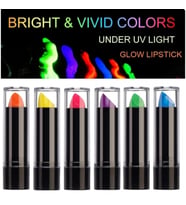 Mey İthalat® Karanlıkta Parlayan Yanan UV Neon Ruj Yüz Boyama 6 Adet 6 Renk