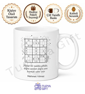 Sudoku Tutkunu Baba Yazılı Kupa Bardak Babalar Günü Hediyesi Özel Tasarım