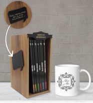 BK Gift Kişiye Özel İsimli Ahşap Kütüphanede Sabahattin Ali Seti (6 Kitap) ve Kupa Bardak Hediye Seti
