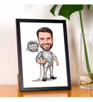 Kişiye Özel Boyacı Erkek Karikatürlü Resim Çerçevesi