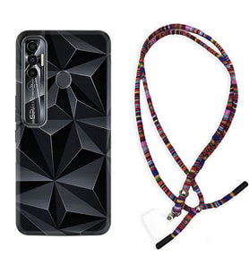 Tecno Spark 6 6 Go 8C 8 Pro 7 7 Pro Kılıf Boyun Asklı Rasta Silikon Prizmalar 1782
