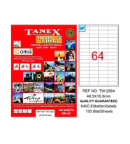TANEX 2564 LASER ETİKET 48x16mm 64x100 6400 ADET