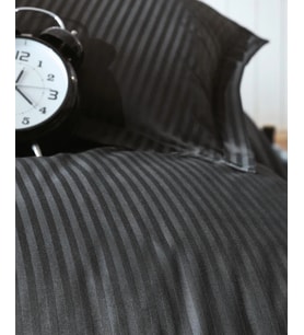 Çift Kişilik Saten Nev Takımı Elegante Stripe Siyah