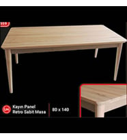Masa 13575 Sabit Açılmaz Model Kayın Kaplama ve retro ayak HAM Kutu Sevk EL yapım