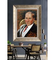 Gümüş Çerçeveli Atatürk Tablo ds99