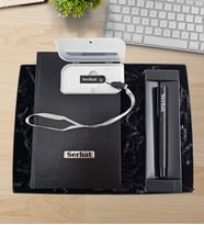 Öğretmenlere Özel Siyah Kişiye Özel Defter & Kişiye Özel Siyah Roller Kalem & Kişiye Özel 32Gb Usb Bellek Hediye Seti
