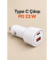 Mey İthalat® PD 22W Type C Çıkışlı Araç Şarj Cihazı