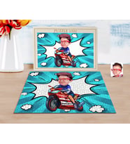 BK Gift Kişiye Özel Çocuk Motorcu Karikatürlü 1000 Parça Profesyonel Puzzle-1