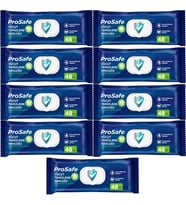 Prosafe Hasta Vücut Temizleme Islak Mendil Havlu 48 Yaprak XL (9 Lu Set) Plastik Kapak