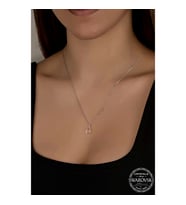 Swarovski Crystal Taşlı Drop Kesim Gümüş Kadın Kolye